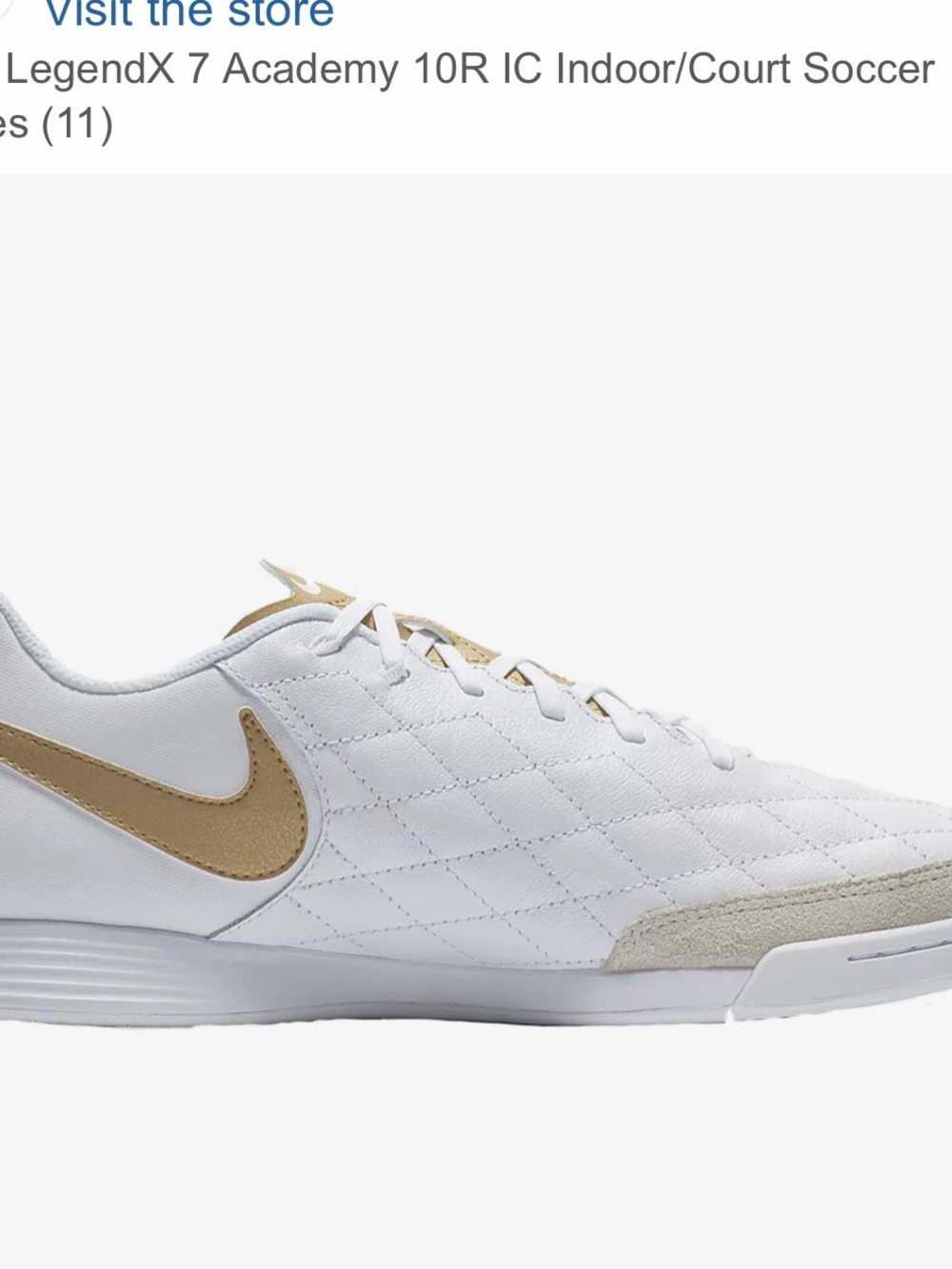 Nike White Gold Tiempo Legend Soccer Sneakers tennis shoe mens 6.5 women’s 7.5